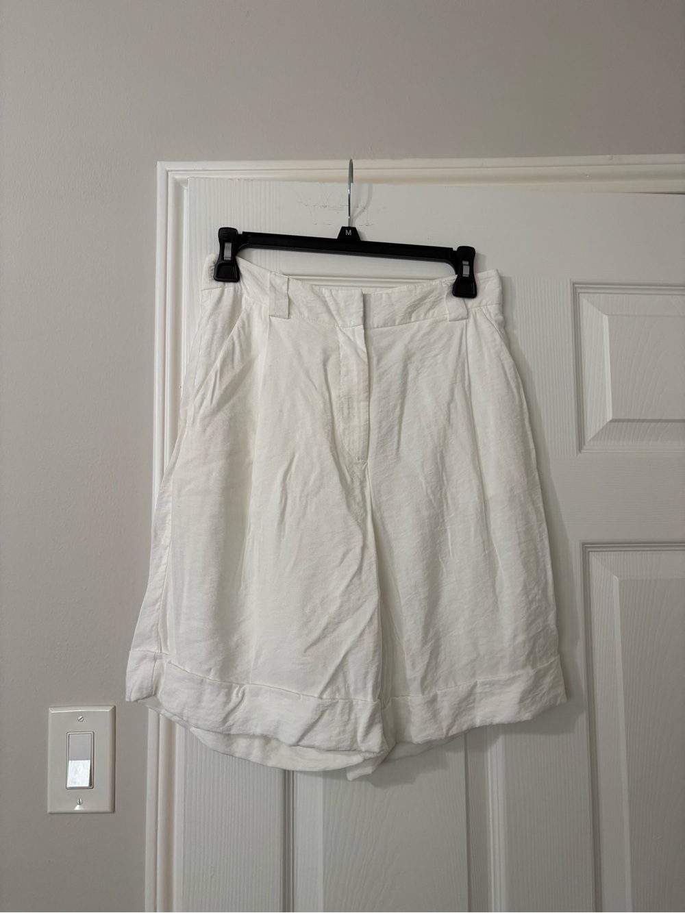 Maeve Anthropologie White Linen Blend Culotte Shorts US 4 Coastal Grandma